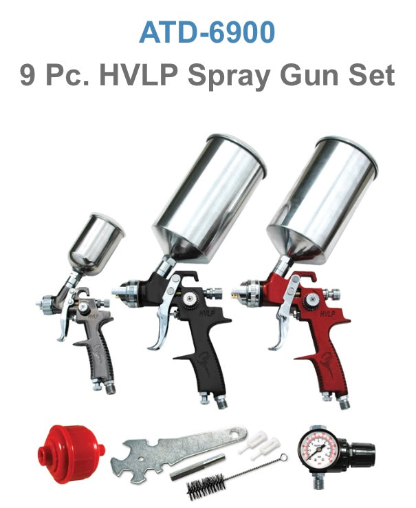 9 pc HVLP Spray Gun Kit